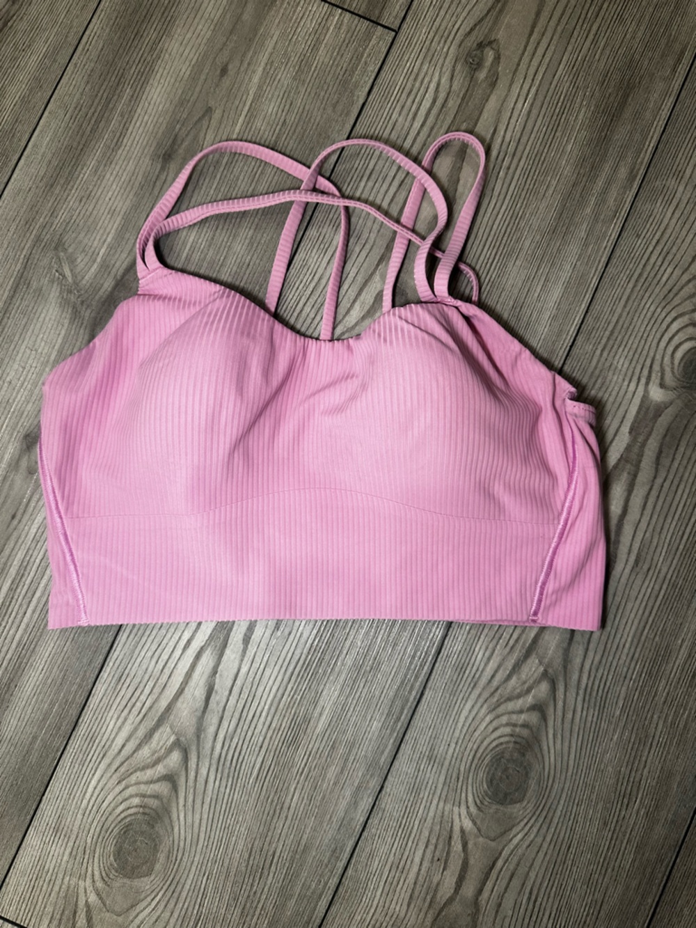 lululemon athletica Ribbed Strappy Sports Bra - Light Pink - Picture 2 of 3
